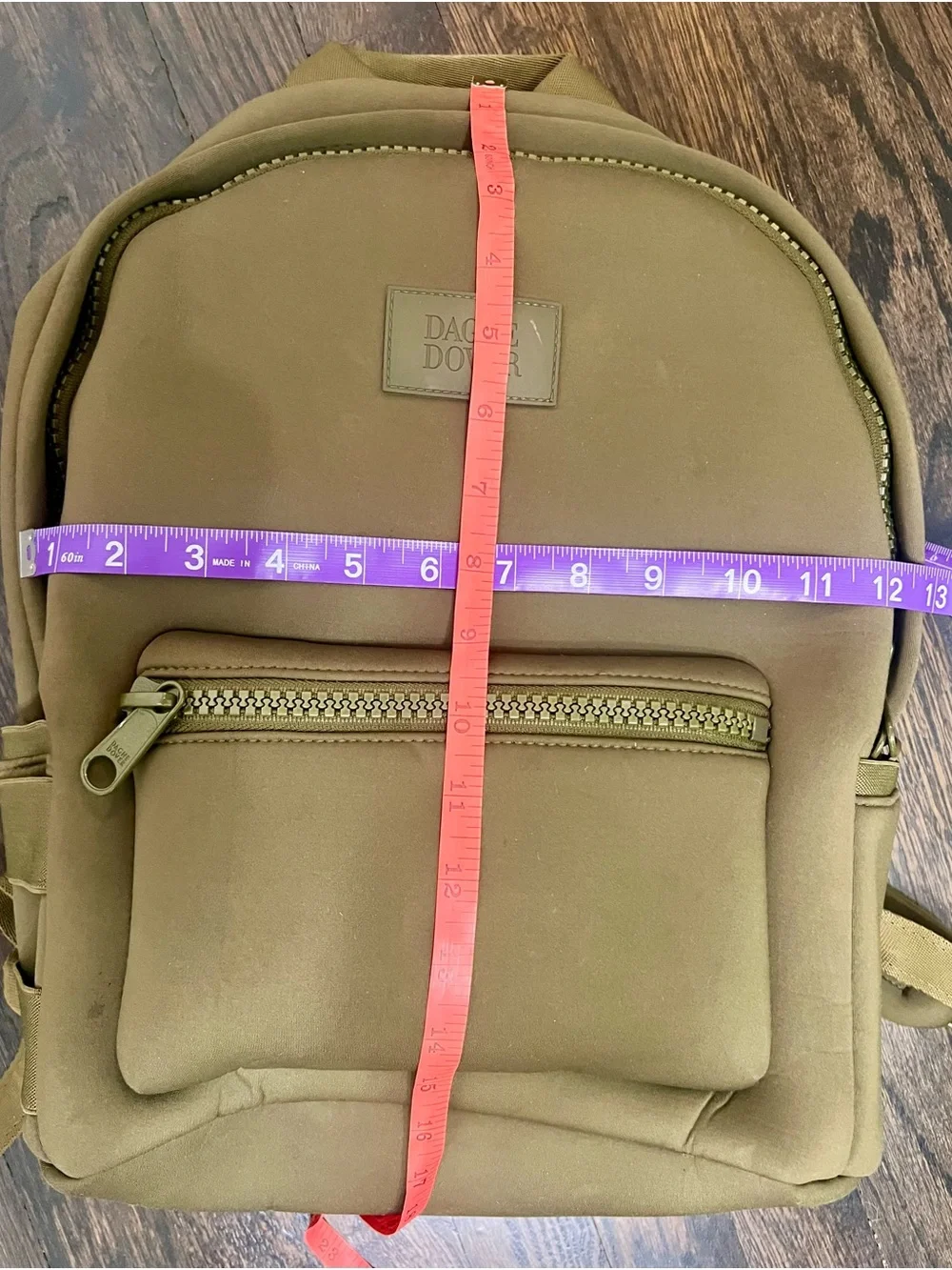Dagne Dover Dakota Neoprene Backpack Olive Green Medium Travel Laptop Bag